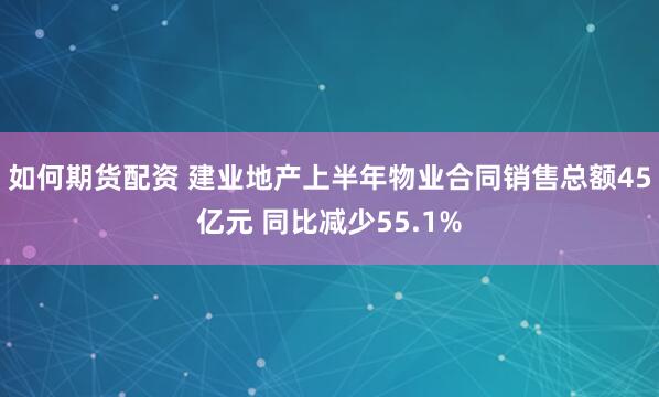 如何期货配资 建业地产上半年物业合同销售总额45亿元 同比减少55.1%